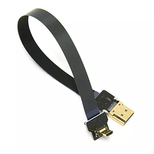 Goliton® Drohne Luft FPV Dedicated Micro HDMI auf HDMI High-Definition Kabel Winkel 90 Grad FPC weiches Kabel – Schwarz - 3