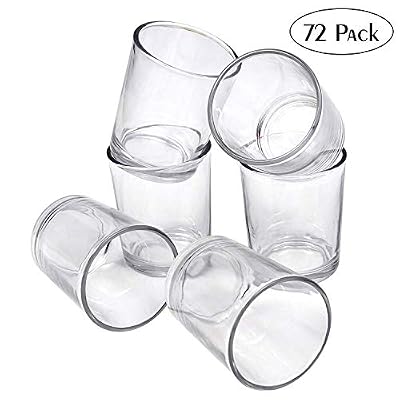 Belle Vous 72 Bougeoirs pour Bougies Votives - Porte-Bougie en Verre Transparent H 6,5cm - Support Bougie Chauffe-Plat - Ensemble Idéal pour les Cadeaux, l'Aromathérapie, Mariages et Décoration d'Intérieur