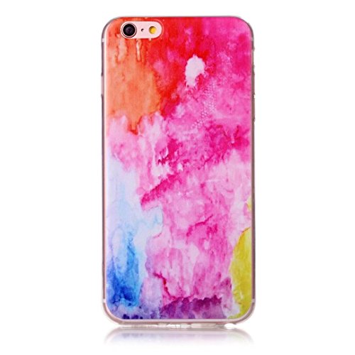 iPhone 6 / 6S Case hülle wallet detachable case DaYanGeGe Weiches Silikon TPU Elastisches Weichschaliges Weiches Textur Ultra-dünnes Gehäuse, Anti-dropping Kratzfestes Allround-Schutz Kleines frisches Muster Kreative Mode--bunt