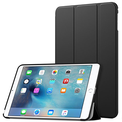 MoKo Hülle für iPad Mini 4 - Ultra Slim Lightweight Schutzhülle Smart Cover mit Auto Schlaf / Wach Funktion und Standfunktion für Apple iPad Mini 4 7.9 Zoll IOS 2015 Genaration Tablet, Schwarz