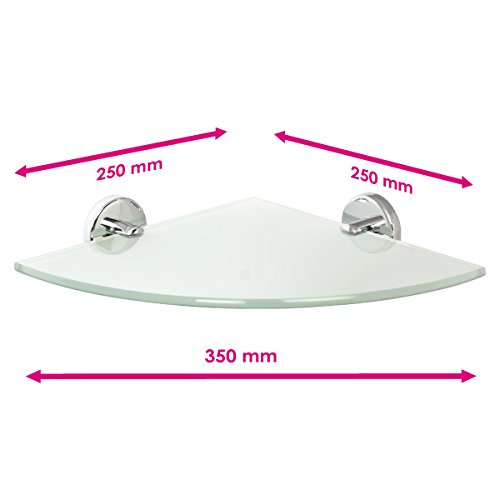 bremermann® Bad-Serie LUCENTE – Eckablage aus Edelstahl und Glas, hochglänzend - 3