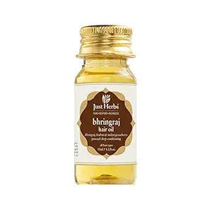 Just Herbs Ayurvedic Bhringraj Hair Oil For Hair Fall & Hair Growth For Men & Women - Sls, Mineral Oil & Paraben Free 35 Ml