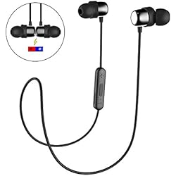 HAVIT Ecouteur Bluetooth Sans Fil V4.2 ＆ IPX5, Oreillette Bluetooth avec 10 heures de jeu et 10M sans fil gamme pour sport & jogging, microphone intégré - pour iPhone, iPad, Smartphones, Tablettes et Plus (Noir)