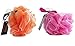 Hydrea High Quality Exfoliating Bath & Shower Body Puff/Scrunchie /Buffer Orange & Pink Duo