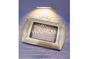 TOT ELECTRIC Placche Di Metallo compatibili con Bticino Living International da 3 4 7 posti vari colori per supporti LN4703 L4703 (3 posti, T05 - Acciaio Satinato Nickel)