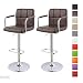 Produktbild 2er Set Barhocker Kunstleder Braun Barstuhl mit Lehne Farbauswahl höhenverstellbar drehbar Tresenhocker - TYP 451U