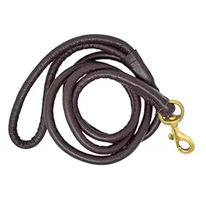 PUPPY NEST Brown Rolled Leather Dog Leash
