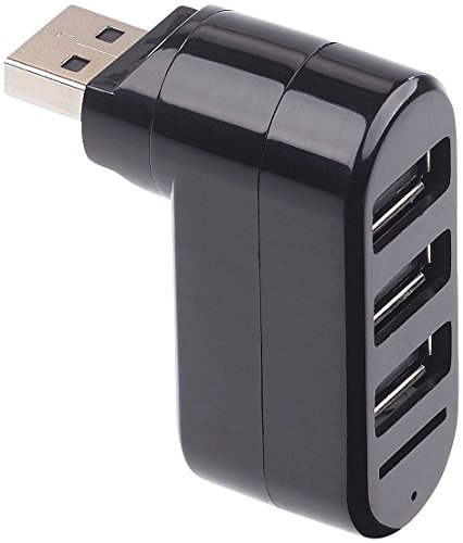 Xystec USB-2.0-Hub mit 3 Ports und microSD-Kartenleser, 180° drehbar