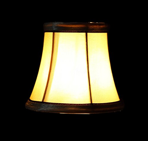 Splink 2pcs Lampenschirm Clip-On E12/E14 Stoff Stehlampe Wandlampe Tischlampenschirm mit Stain Trim 80*120*110mm - 8