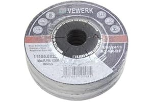 VEWERK by BERGEN 4 1/2" Metal Grinding Disc 115mm x 6mm x 22.2mm 5pk B8015