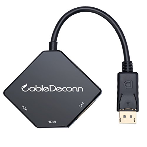 CableDeconn Big Displayport Dp to Hdmi/dvi/vga Male to Female 3-in-1 Adapter Konverter Kable - 9