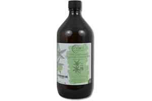 PEARL NATURAL OILS Cold Pressed Organic Pure Castor Oil 1 litre, Glass Bottle, Vegan, BP Grade, Hexane Free, Non-GMO