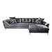 Produktbild Riess Ambiente Design Ecksofa Genesis 360cm Vintage grau Microfaser inkl. Kissen Couch Wohnlandschaft Ottomane beidseitig aufbaubar