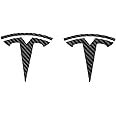 Model 3 Badge Emblem - Front Hood and Rear Trunk Replacement Logo for Tesla Model 3-3D Metal Emblem Set (2 Pieces, Carbon Fiber)