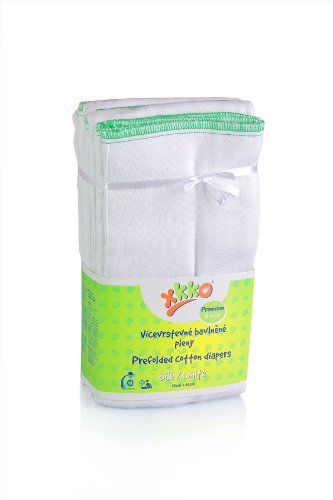 XKKO Prefolded Diapers Premium (6 Pieces, White)
