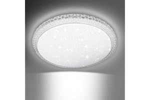 Hondony Bathroom Lights Ceiling, 48W 6500K Ceiling Lights, Cold White, Waterproof IP54, Small, Dome, Modern, Flush Ceiling Light for Kitchen, Bulkhead, Toilet, Porch, Bedroom
