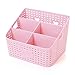 Produktbild Aufbewahrungsbox Rattan Korb Schlafsaal Desktop Büro Kleinigkeiten Finishing Box Kunststoff Rack Hause Wohnzimmer Couchtisch (Color : Pink)