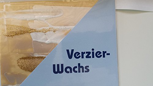 bastelkoerble® Wachsplatten Glitter , elfenbein/gold , 200 x 100 x 0,5 mm, 1 VE = 1 Platte, Verzierwachs, Wachs