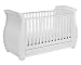 Babymore Bel Sleigh Cot Bed Dropside with Drawer (White)