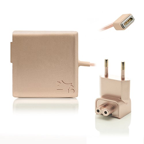 iProtect Nylon Ladegerät 60W für Apple MacBook mit MagSafe Netzanschluss T-Form Charger in Rosegold - Limited Edition