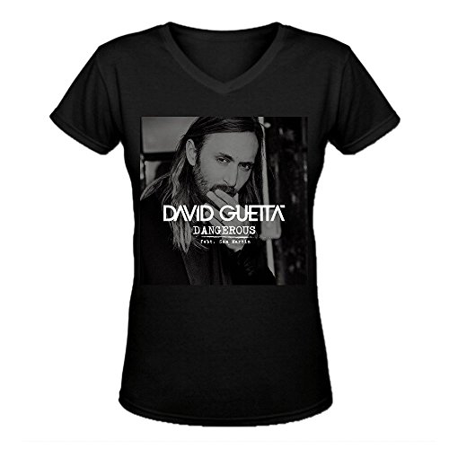 David Guetta Dangerous Casual ladies V-Neck Tee Shirts Small