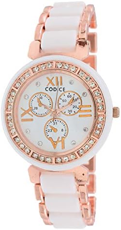 CODICE White Dial Rose Gold Girl's & Women Watch Womenwatches-MeenaWht