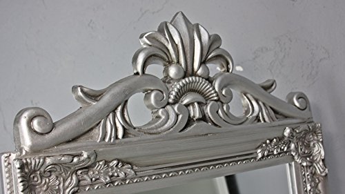 elbmöbel Standspiegel 180cm groß in silber antik mit Patina aus Holz im Landhaus-Stil - 4