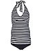 The Essential One - Black Stripe Maternity Tankini - EOM106 - 14