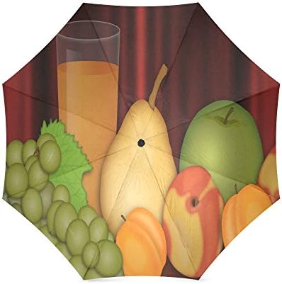 Fruit Grapes and Apple Pears Anti Rain Windproof Travel Golf Sports Foldable Umbrella