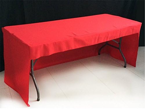 5 x Red 6 ft Fitted 3 Sided Rectangular Trestle Exhibition Tablecloth Occasion Venue Wedding