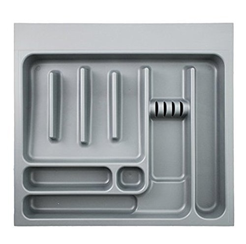 Besteckeinsatz 60er Schrank (B 510-530 x T 410-490 mm) / Besteckkasten mit Messerhalter/ Schubladeneinsatz Kunststoff