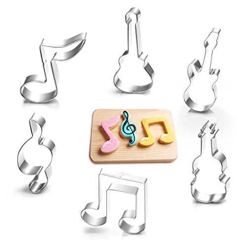 Ausstecher, Profer Plätzchen Keks Kuchen Ausstechform Starter-Set ( 6 Stück ) aus rostfreiem Edelstahl (Musik)