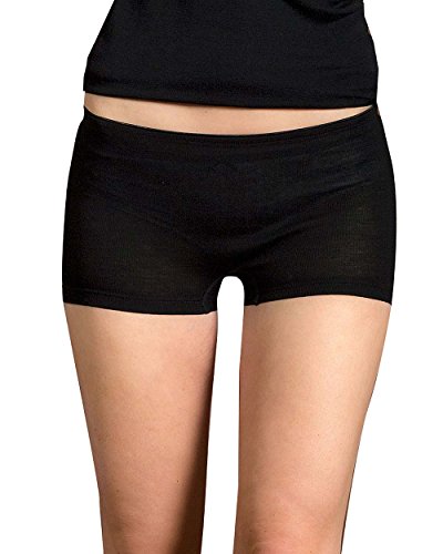 Engel Pantaloncini da donna, 70% lana merino organica, 30% seta, colore: naturale nero 42 / 44
