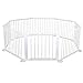 BABY VIVO LARGE 8 SIDE WOODEN BABY PLAYPEN WITH DOOR NEW WHITE