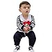 ZOEREA Newborn Infant Toddler Boy Babys Long-sleeved Cotton Gentleman Tuxedo Onesie Romper Jumpsuit Striped Bib Clothes with Red Bowknot