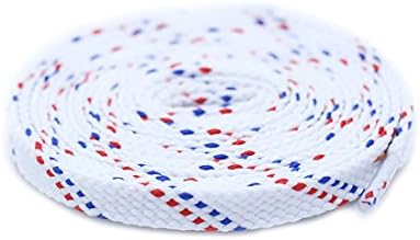 YaToy Colorful Flat Shoelaces Shoe Strings for Sneakers Shoes Replacement Cord White Red Blue