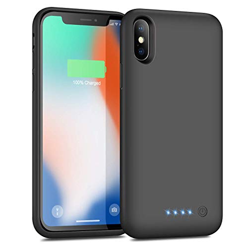 Trswyop Akku Hülle für iPhone X/XS/10, ?6500mAh Hohe Kapazität? Zusatzakku Ladehülle Handyhülle Tragbare Power Bank Akku Battery Case Akkuhülle für iPhone X/XS/10 [5,8 Zoll]