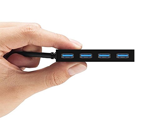 Tumao Typ C zu USB 3.0 Hub, Ultra Thin Design-Superspeed-USB-C zu USB 3.0 Data Hub-Adapter-Konverter mit 4 USB 3.0 Ports für Mac Chromebook Pixel und mehr - 3