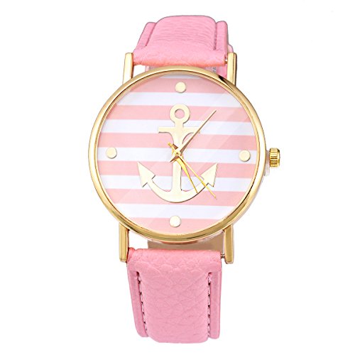 Souarts Damen Retro Rosa Armbanduhr Quartz Analog Armreif Uhr mit Batterie