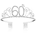 Produktbild BABEYOND Kristall Geburtstag Tiara Birthday Crown Prinzessin Kronen Haar-Zusätze Silber Diamante Glücklicher 18/20/21/30/40/50/60 Geburtstag (60 Jahre alt)