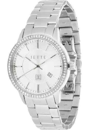JETTE Time Damen-Armbanduhr Reflection Analog Quarz One Size, silber, silber JETTE Time Damen-Armbanduhr Reflection Analog Quarz One Size, silber, silber