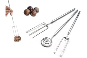 COZERI Lot de 3 fourchettes à chocolats en acier inoxydable pour chocolats faits à la main, chocolat, truffe, pralines avec grille, parfaits pour fondue et bonbons DIY