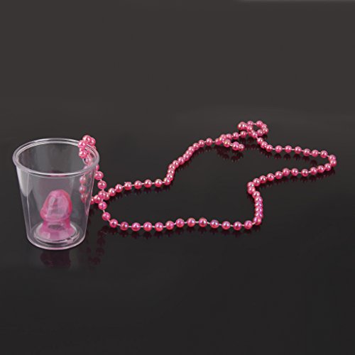Gazechimp Willy Shot Glas Schnapsglas mit Rosa Kette Schnaps Becher Junggesellinnenabschiede Party Trinkbecher Gag Fun Scherzartikel Party - 5