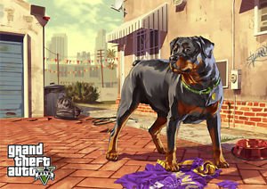 Price comparison product image gta 5 - franklins dog - A3 Poster