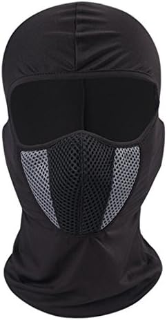 GOYIKI Balaclava Full Half Open Face Mask Breathable Neck Warmer or Tactical Hood for Outdoors Sport Motorcycling Cycling Skiing Hiking Camping (Grey Stripe)