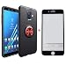 Produktbild SHYHONG Kompatibel Samsung Galaxy A6 2018 Hülle+5D gehärtetem Glas Soft Silikon TPU Handyhülle mit 360°drehbarer Fingerhalter und Magnetic Metall Blech Anti-Shock Bumper Cover(Rot+Schwarz)