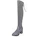 Produktbild Overknee Winterstiefel Damen,Elecenty Frauen Pailletten Stiefel Stiefeletten Boots Blockabsatz Martin Schnürstiefel High Heels Schlauchstiefel Winterboots