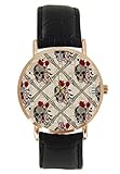 Skull Jolly Roger Armbanduhr Fashion Classic Unisex Analog Quarz Edelstahl Gehäuse Leder Armband Uhren
