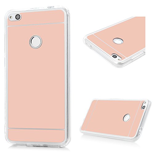 KASOS Fundas Huawei P8 Lite 2017 Carcasa Ultrafina Case con Efecto de Espejo en la Trasera  TPU Borde Blando Acrylic Panel Duro 
