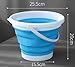 Produktbild CGXGZ Eimer Klappeimer Kunststoff Haushalt Autowaschanlage Tragbare Bad Kunstspeicher Wasserwagen Mit Angeln Waschbecken Küche Eimer, Blau, 5L
